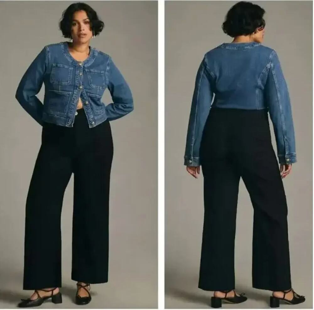 ANTHROPOLOGIE x MAEVE Colette Wide-Leg Pant Magic Fabric Sz 26 $130 {3A42}